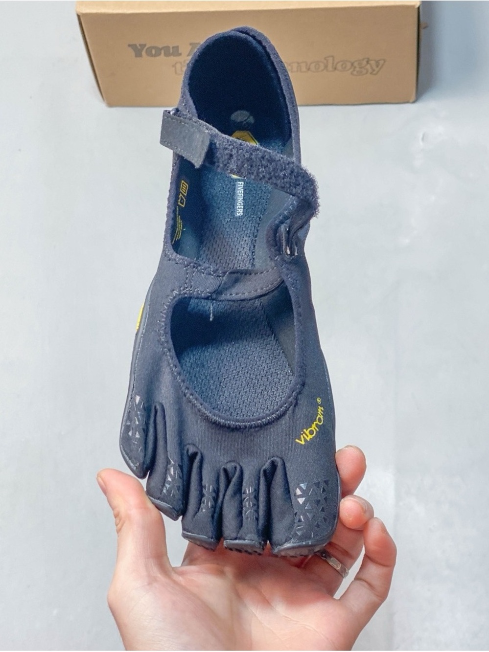 Vibram Black FiveFingers Mary Jane with Yellow Logo